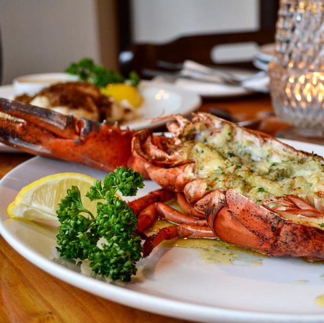 Grilled Lobster finished in garlic butter £13.95 Half Lobster